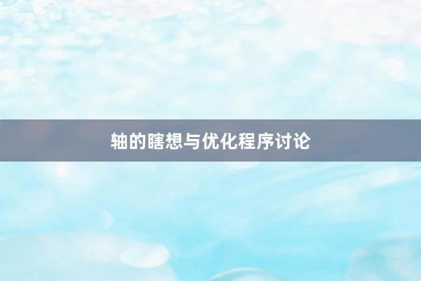 轴的瞎想与优化程序讨论